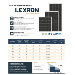 Lexron 160 Watt HALF CUT Monokristal Güneş Paneli