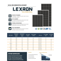 Lexron 160 Watt HALF CUT Monokristal Güneş Paneli