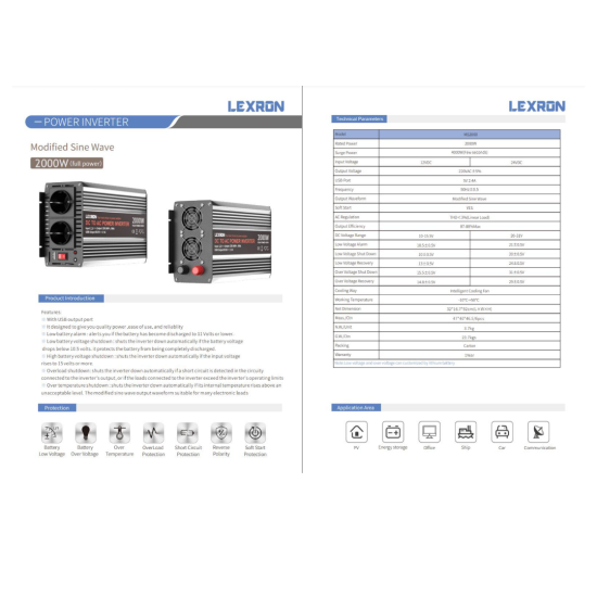 LEXRON 2000W 24V MODİFİYE SİNÜS İNVERTER