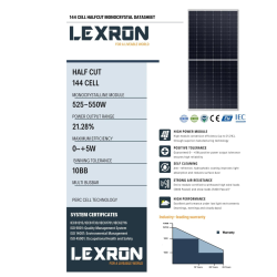LEXRON 560W 10BB HALF CUT MONOKRISTAL GÜNEŞ PANELİ