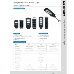 Lexron 150W Güneş Panelli Led Solar Aydınlatma Armatürü