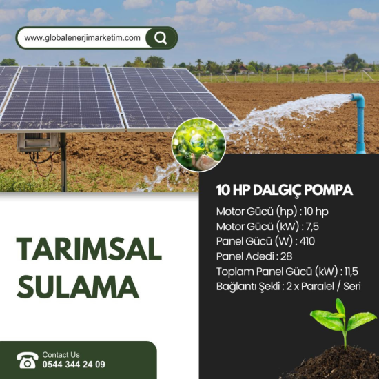 10 HP DALGIÇ POMPA – TARIMSAL SULAMA SİSTEMİ PAKETLERİ
