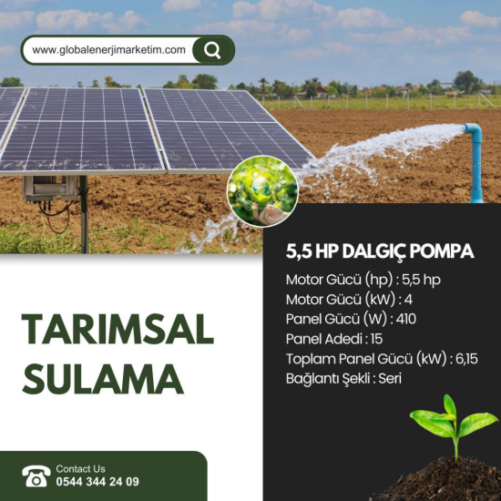 5,5 HP DALGIÇ POMPA – TARIMSAL SULAMA SİSTEMİ PAKETLERİ