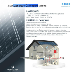 Güneş Enerjili 5 Kw Monofaze Öz Tüketim Sistemi